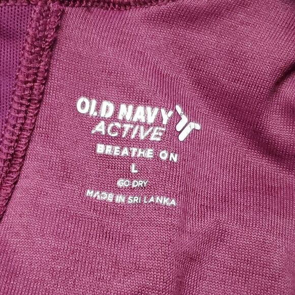 Old Navy Active Breathe On Women's L Long Sleeve Go-Dry Workout Top Purple Mesh - Picture 6 of 7